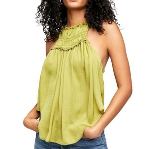 Free People My Oh My ruched chest tank top with tie backs Size Medium